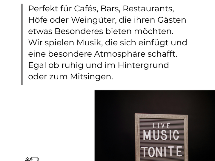 Album Foto Livestream | Live statt Playlist - Duo - für Ihr Event buchen